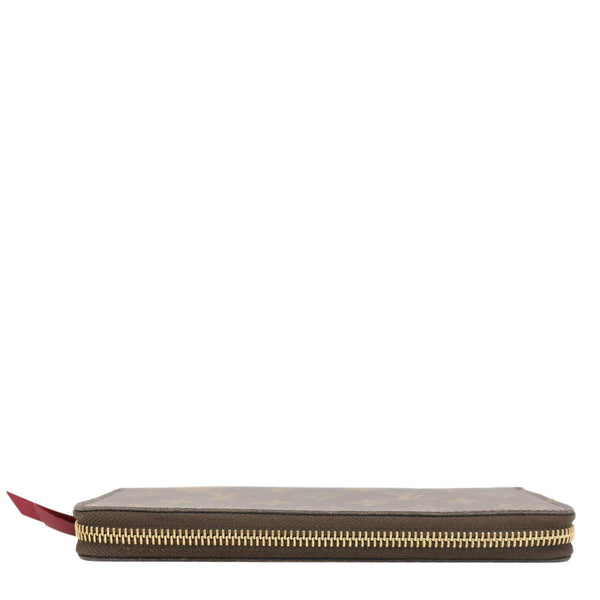 LOUIS VUITTON Clemence Monogram Canvas Zippy Wallet Brown