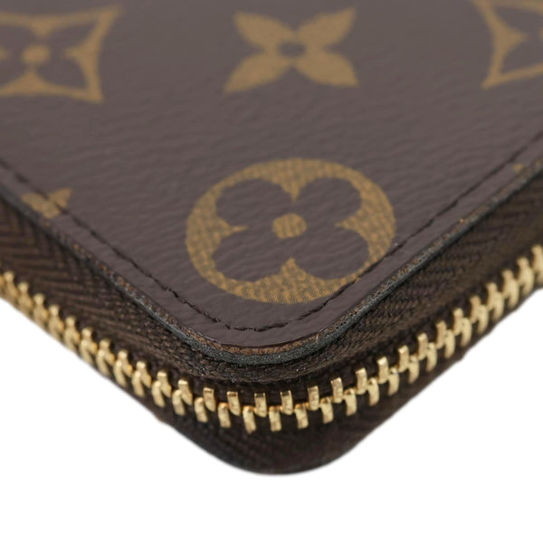 LOUIS VUITTON Clemence Monogram Canvas Zippy Wallet Brown