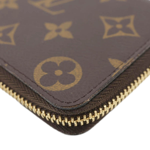 LOUIS VUITTON Clemence Monogram Canvas Zippy Wallet Brown
