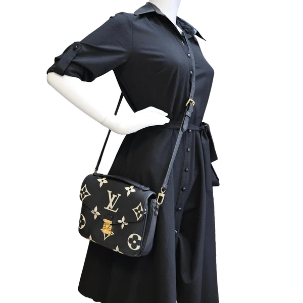 LOUIS VUITTON Metis Pochette Empreinte Leather Crossbody Bag Bicolor