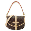 LOUIS VUITTON Saumur BB Monogram Canvas Shoulder Bag Brown