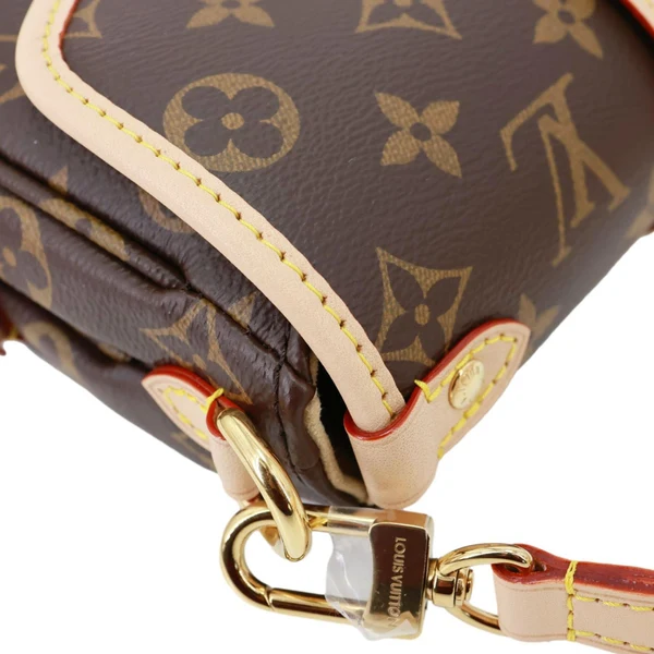 LOUIS VUITTON Saumur BB Monogram Canvas Shoulder Bag Brown