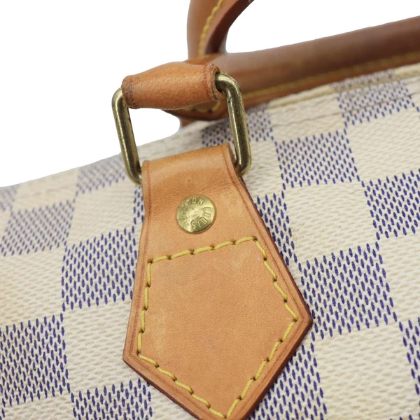 LOUIS VUITTON Speedy 35 Damier Azur Satchel Bag White