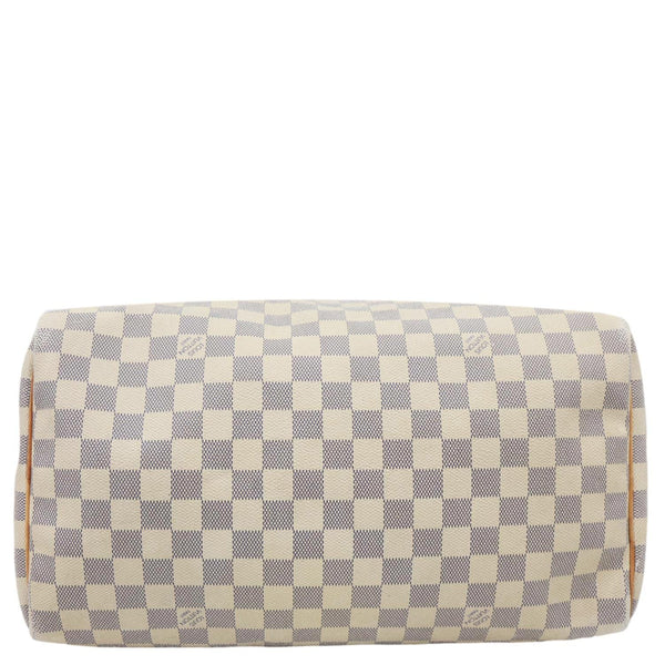 LOUIS VUITTON Speedy 35 Damier Azur Satchel Bag White