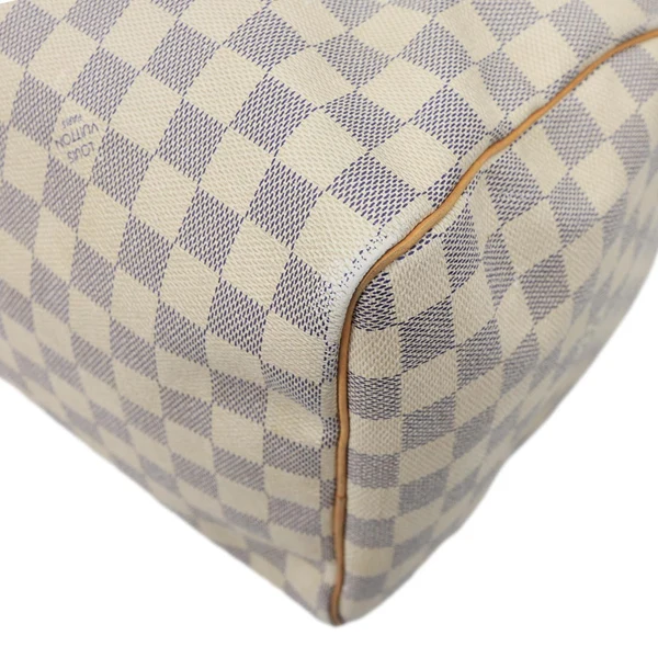 LOUIS VUITTON Speedy 35 Damier Azur Satchel Bag White