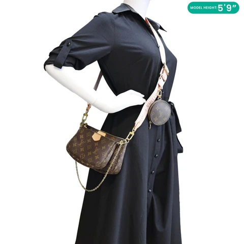 LOUIS VUITTON Multi Pochette Accessoires Monogram Canvas Shoulder Bag Brown