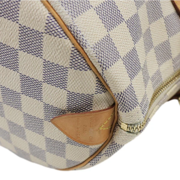LOUIS VUITTON Speedy 35 Damier Azur Satchel Bag White