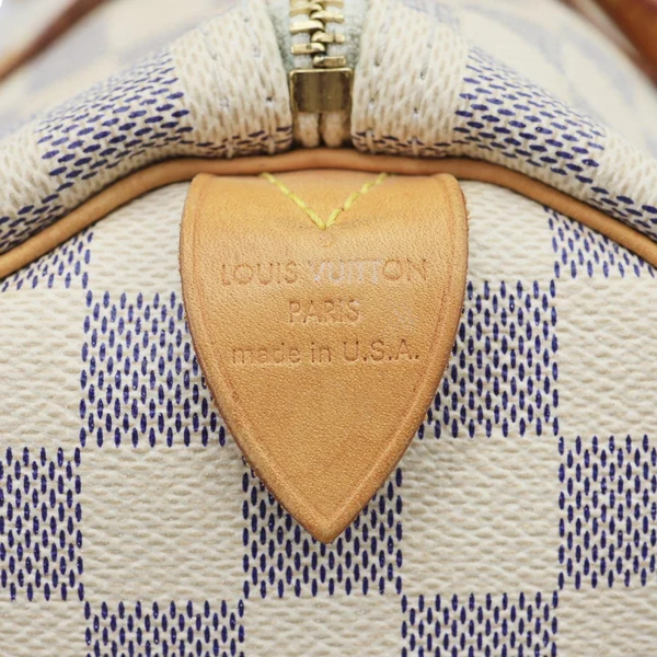 LOUIS VUITTON Speedy 35 Damier Azur Satchel Bag White