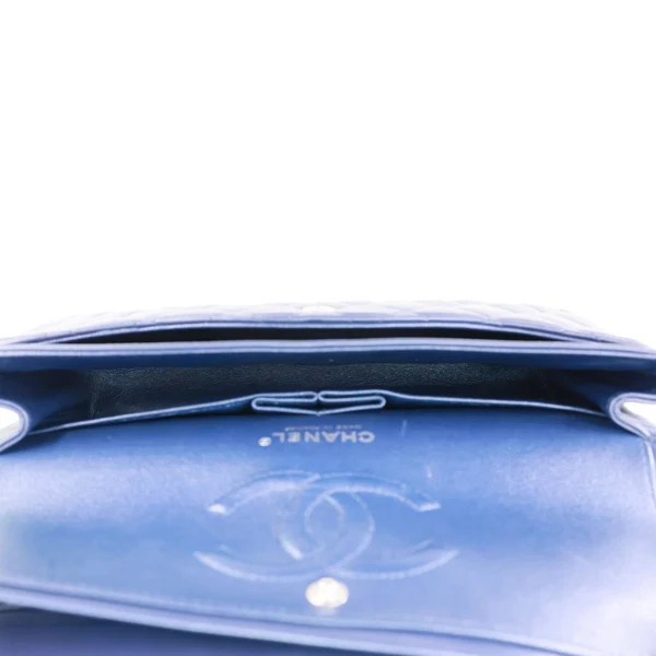CHANEL Jumbo Classic Double Flap Quilted Lambskin Leather Shoulder Bag Navy Blue