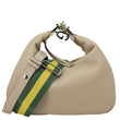 GUCCI Aria Web Attache Large Leather Shoulder Bag Beige 702823