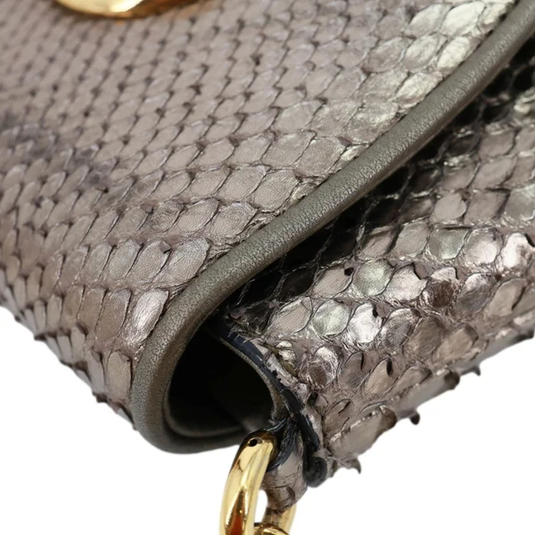 GUCCI 1973 Small Metallic Python Leather Chain Crossbody Bag Bronze 251821