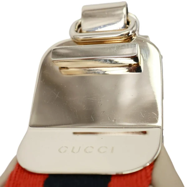 GUCCI Aria Web Attache Large Leather Shoulder Bag Beige 702823