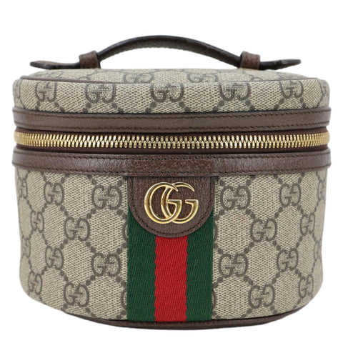 Gucci Ophidia Web GG Supreme Canvas Vanity Case Beige 627463