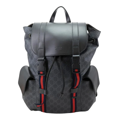 GUCCI GG Supreme Canvas Backpack Black 495563