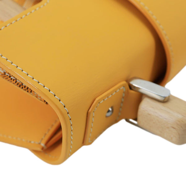 GOYARD Saigon PM Chevron Print Coated Canvas Top Handle Shoulder Bag Yellow