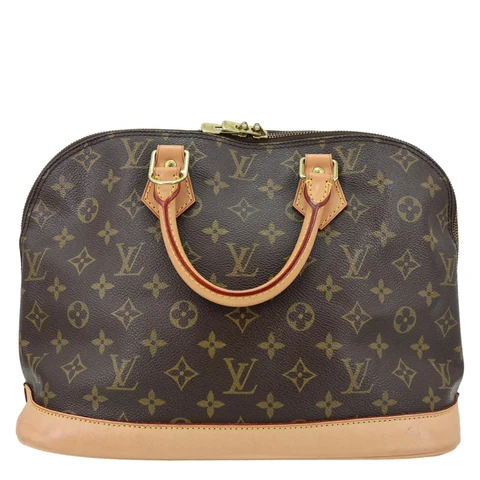 LOUIS VUITTON Alma PM Monogram Canvas Satchel Bag Brown