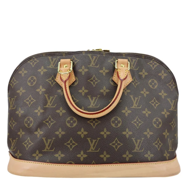 LOUIS VUITTON Alma PM Monogram Canvas Satchel Bag Brown