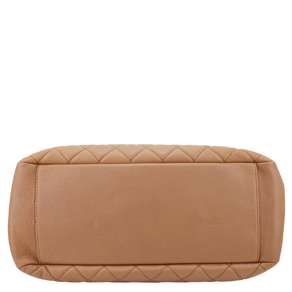 CHANEL Grand Shopping Quilted Caviar Leather Tote Bag Nude