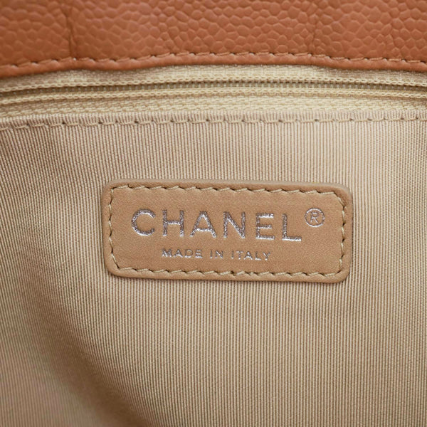 CHANEL Grand Shopping Quilted Caviar Leather Tote Bag Nude