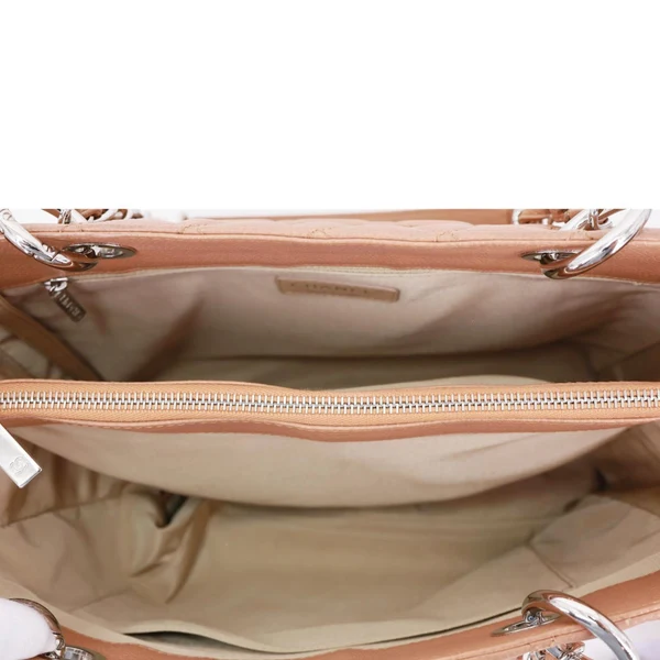 CHANEL Grand Shopping Quilted Caviar Leather Tote Bag Nude
