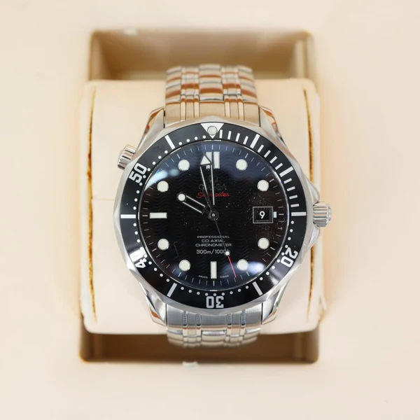 Omega Seamaster Diver Cal.2500 Co-Axial Chronometer SS Watch Black Dial 41MM