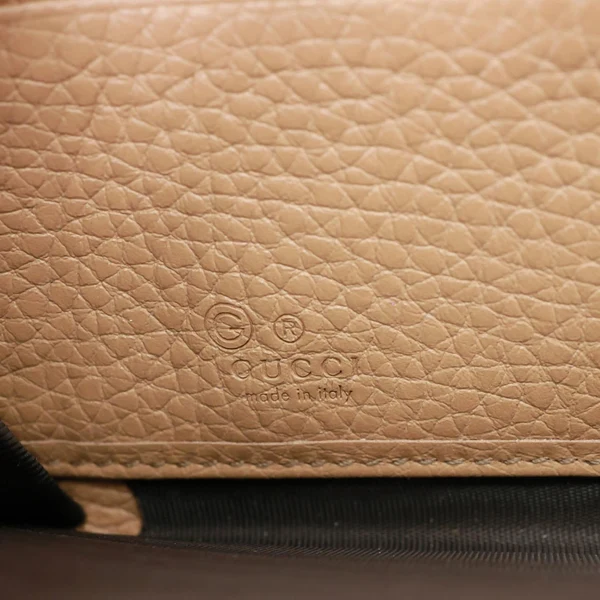 GUCCI Soho Zip Around Pebbled Calfskin Leather Wallet Nude 598187