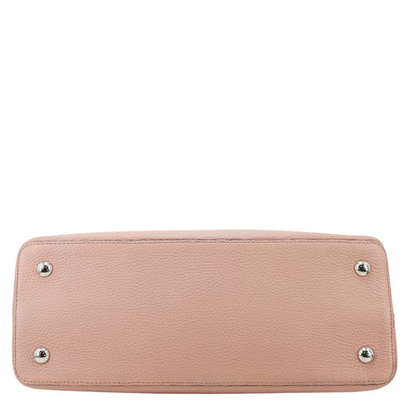 LOUIS VUITTON Capucines MM Taurillon Leather Satchel Bag Magnolia