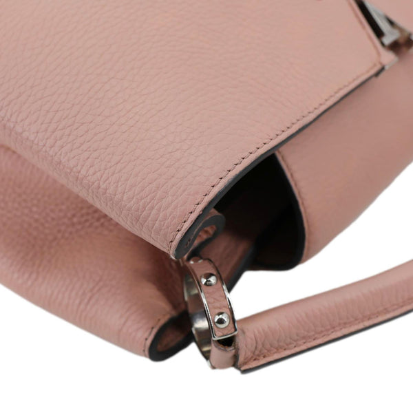 LOUIS VUITTON Capucines MM Taurillon Leather Satchel Bag Magnolia