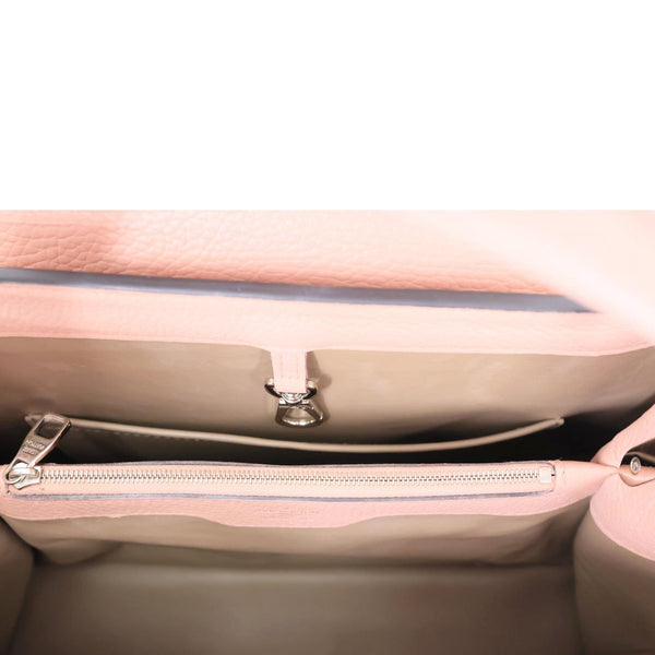 LOUIS VUITTON Capucines MM Taurillon Leather Satchel Bag Magnolia