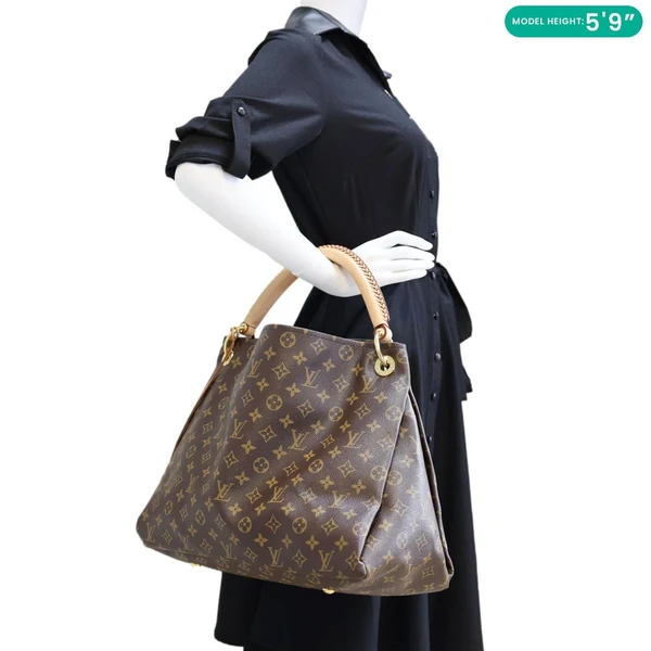 LOUIS VUITTON Artsy MM Monogram Canvas Hobo Bag Brown
