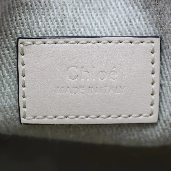 CHLOE Woody Small Linen Canvas Tote Bag Off White