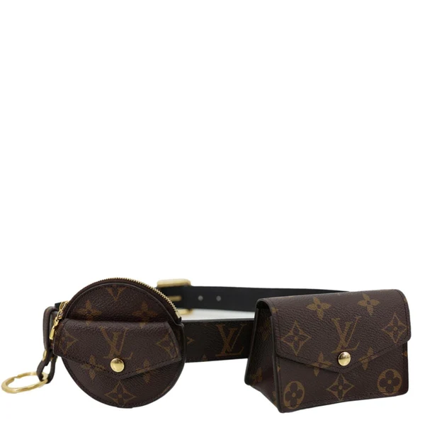 LOUIS VUITTON Daily Multi Pocket Monogram Canvas Belt Size 90/36 Brown