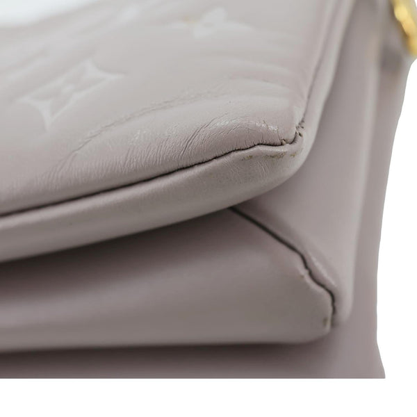 LOUIS VUITTON Coussin PM Monogram Embossed Lambskin Leather Shoulder Bag Gris