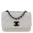 CHANEL Trendy CC Quilted Leather Wallet On Chain Crossbody Bag White