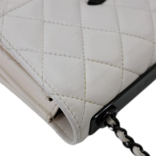 CHANEL Trendy CC Quilted Leather Wallet On Chain Crossbody Bag White