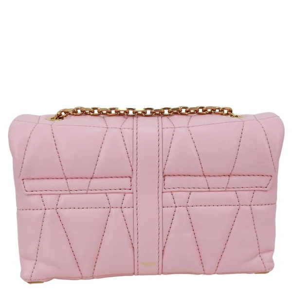 VERSACE Kleio Quilted Lambskin Leather Shoulder Bag Pink