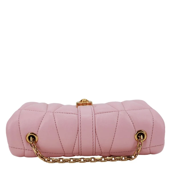 VERSACE Kleio Quilted Lambskin Leather Shoulder Bag Pink