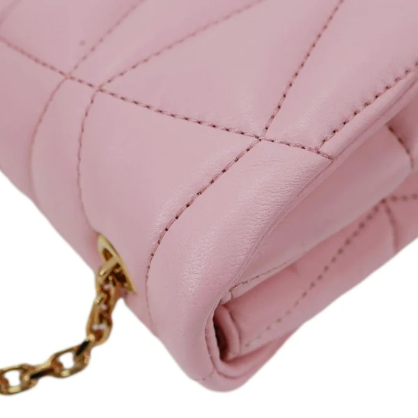 VERSACE Kleio Quilted Lambskin Leather Shoulder Bag Pink