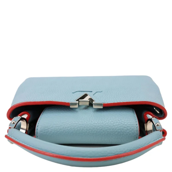 LOUIS VUITTON Capucines BB Taurillon Leather Crossbody Bag Blue