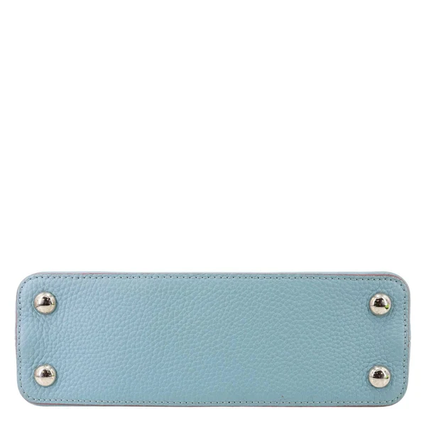 LOUIS VUITTON Capucines BB Taurillon Leather Crossbody Bag Blue