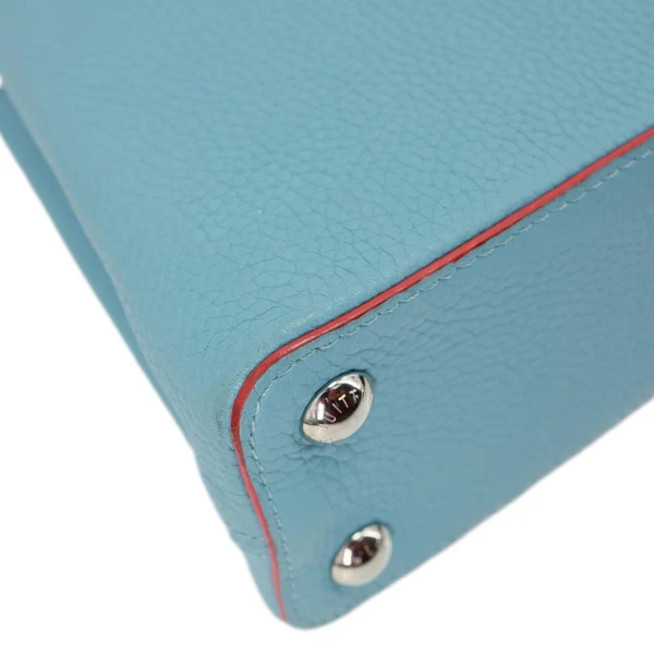 LOUIS VUITTON Capucines BB Taurillon Leather Crossbody Bag Blue