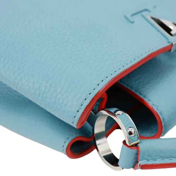 LOUIS VUITTON Capucines BB Taurillon Leather Crossbody Bag Blue