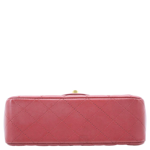 CHANEL Classic Rectangular Flap Mini Quilted Leather Top Handle Crossbody Bag Red
