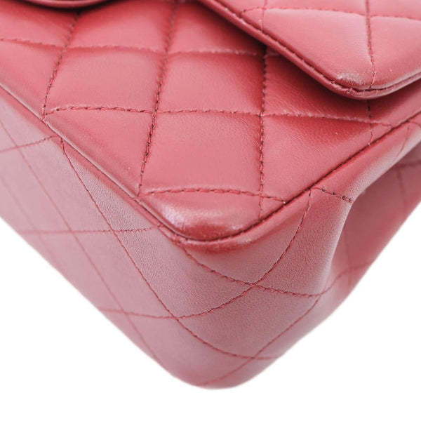 CHANEL Classic Rectangular Flap Mini Quilted Leather Top Handle Crossbody Bag Red