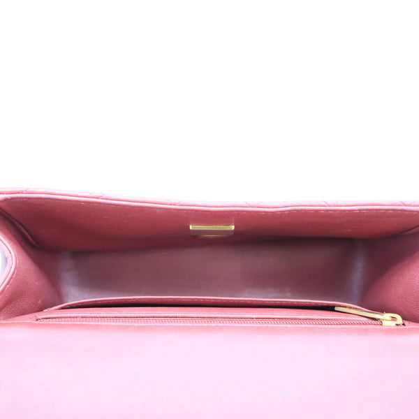 CHANEL Classic Rectangular Flap Mini Quilted Leather Top Handle Crossbody Bag Red