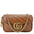 GUCCI GG Marmont Super Mini Matelasse Leather Crossbody Bag Brown 476433