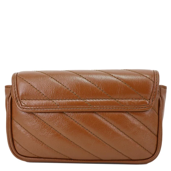 GUCCI GG Marmont Super Mini Matelasse Leather Crossbody Bag Brown 476433