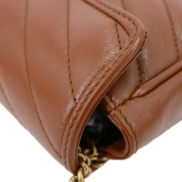 GUCCI GG Marmont Super Mini Matelasse Leather Crossbody Bag Brown 476433