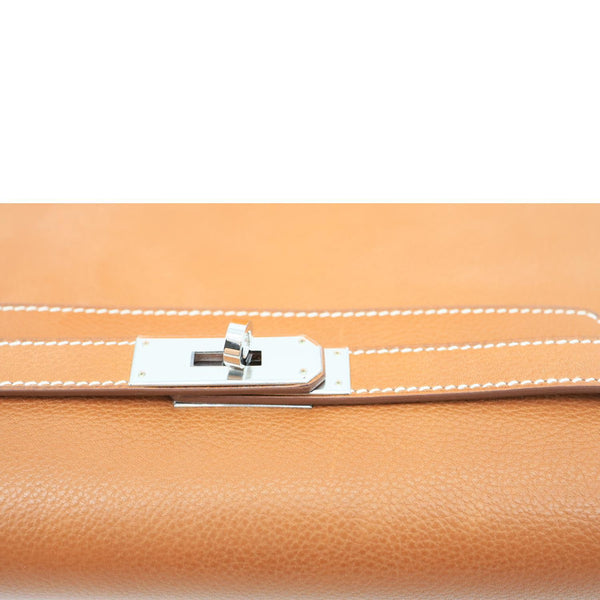 HERMES Kelly Depeches 25 Togo Calfskin Leather Pouch Brown