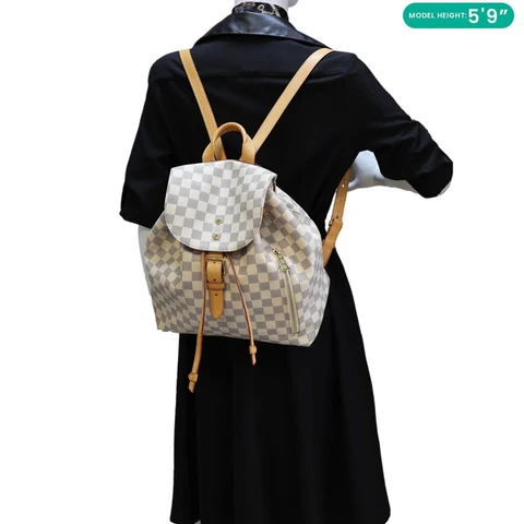 LOUIS VUITTON Sperone Damier Azur Backpack Bag Rose Ballerine